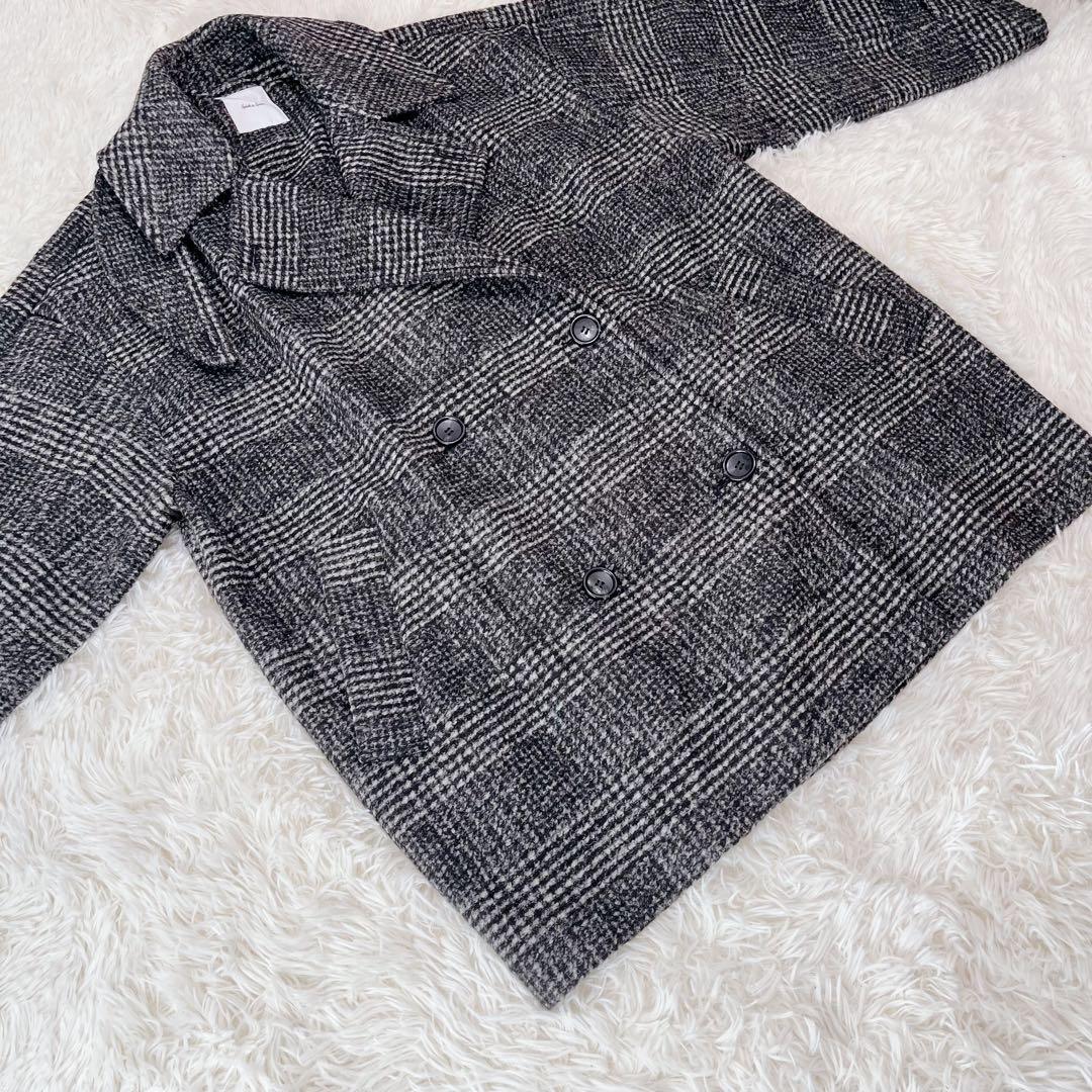 【極美品】Spick & Span Wスライバーチェックハーフコート　36
