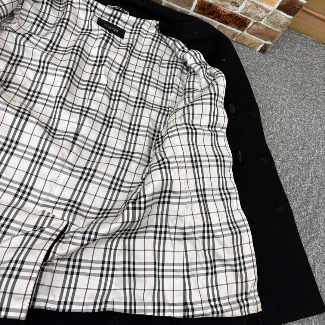 A9.BURBERRY BLACK LABEL ウール Pコート ブラック L