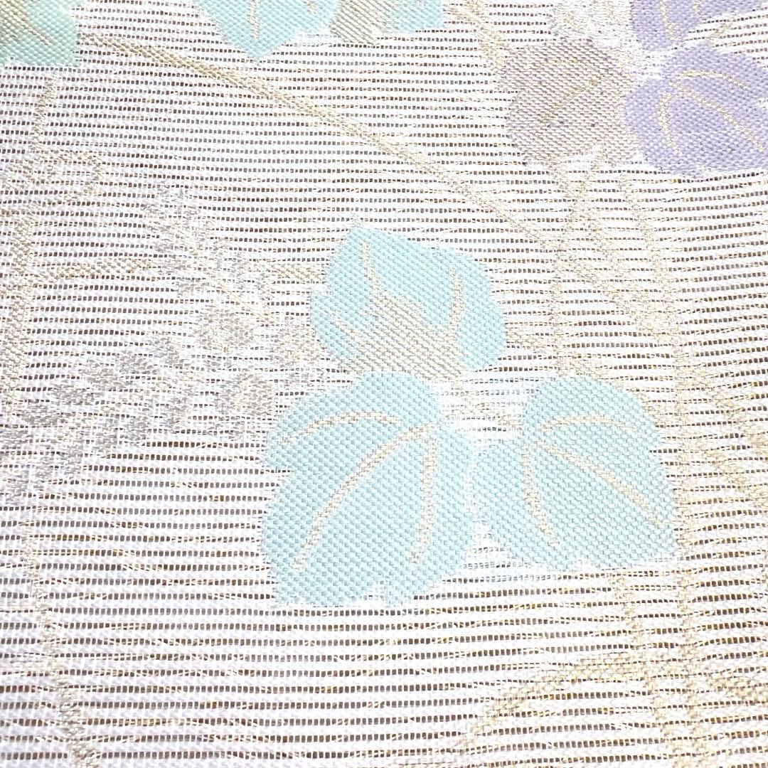 袋帯　夏用　絽　リーフ　観世水　夏着物　着物　042a d