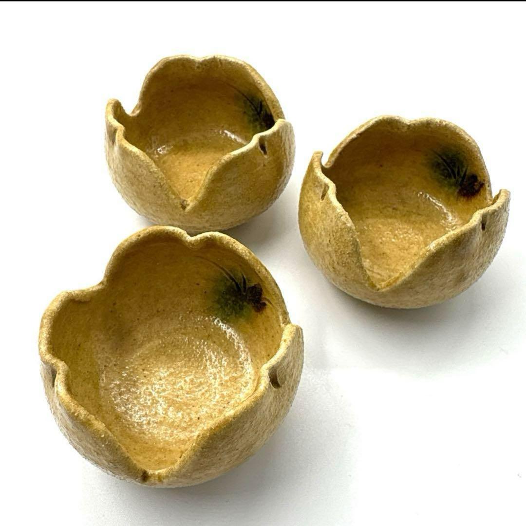 織部焼水野澤三作先付け小鉢2個セット＆岩月武光作黄瀬戸小鉢3個 ⭐️美品です⭐️