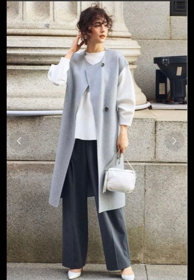 【美品】23区 ウールリバー ジレ　グレー