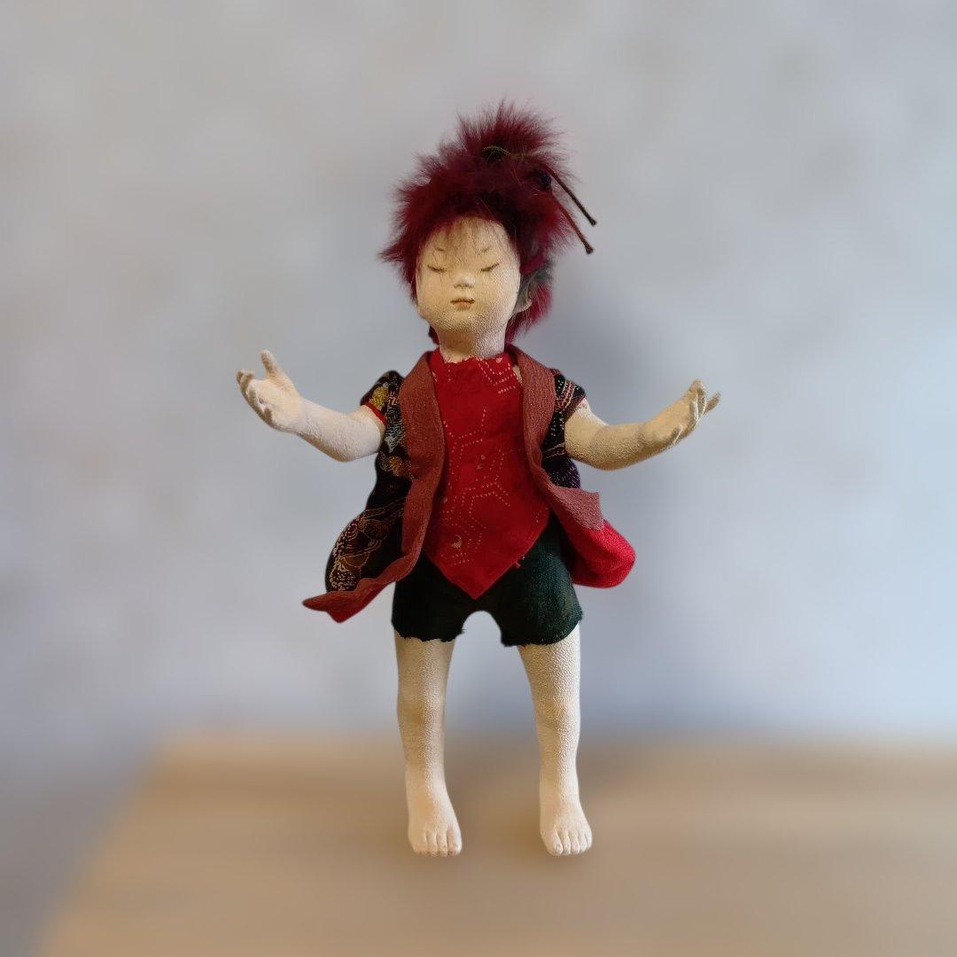 人形 「生きとし生けるもの」創作人形 布貼りハンドメイド