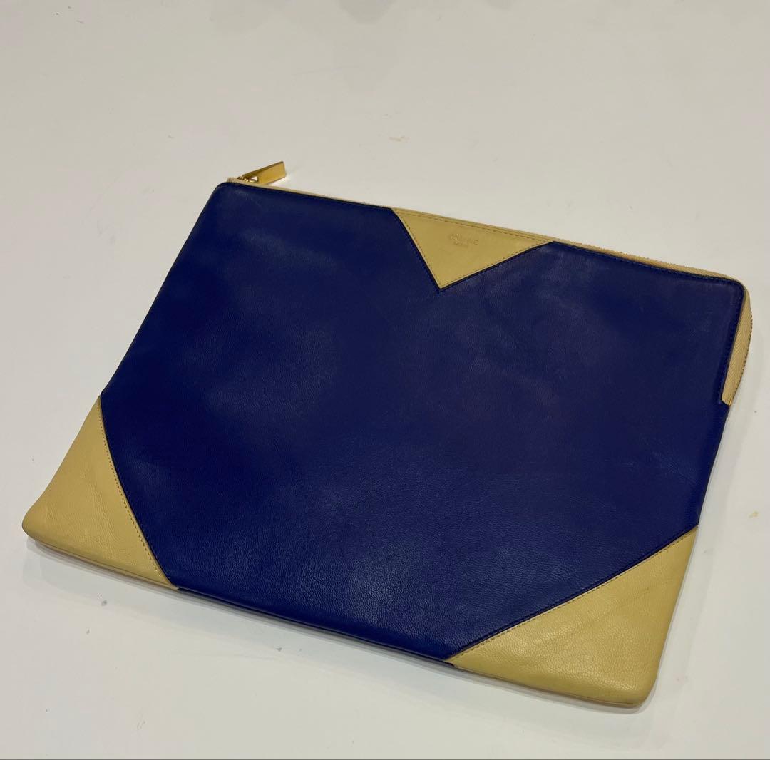 セリーヌ☆クラッチバッグ　セカンドバッグ　革　アクセサリーポーチ　バイカラー