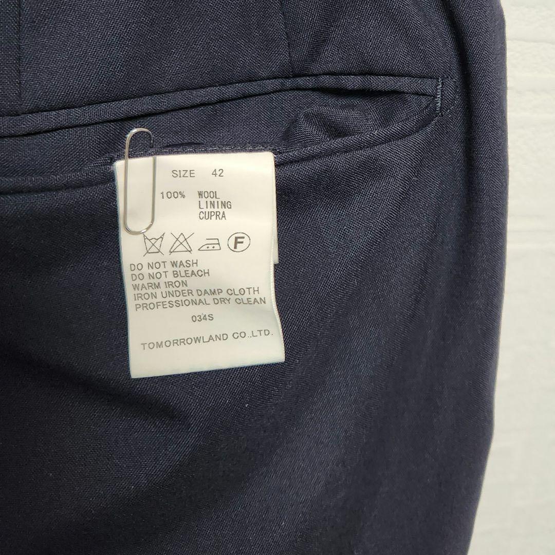 トゥモローランド　スーツ（美品、ネイビー、サイズ42、ウール100%）