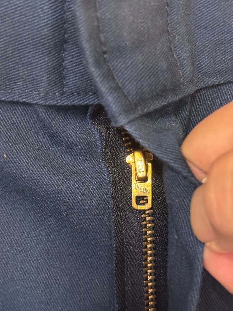 70s USA製　Dickies　チビタグ　ワークパンツ　ネイビー　タロン