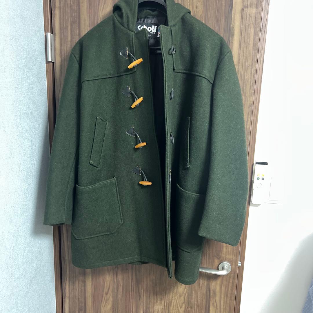 希少サイズ　美品　ショット　ダッフルコート　ビッグサイズ　5XLサイズ　 深緑色
