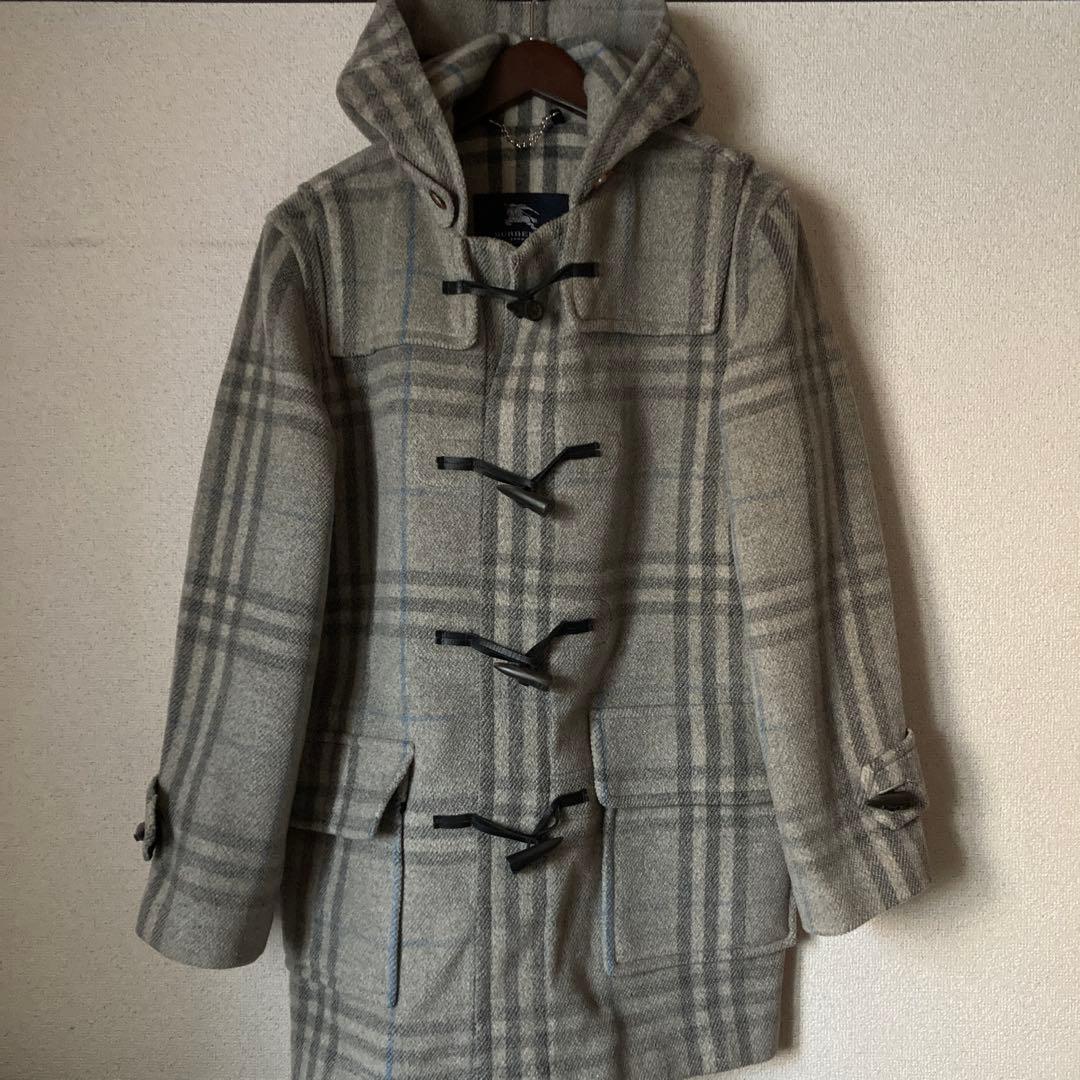 英国製　BURBERRY ダッフルコート グレー系チェック