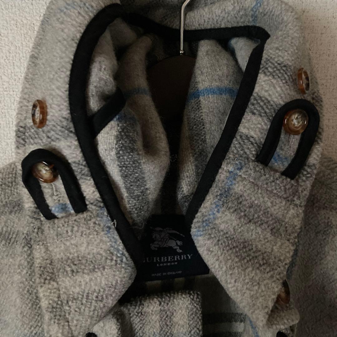 英国製　BURBERRY ダッフルコート グレー系チェック