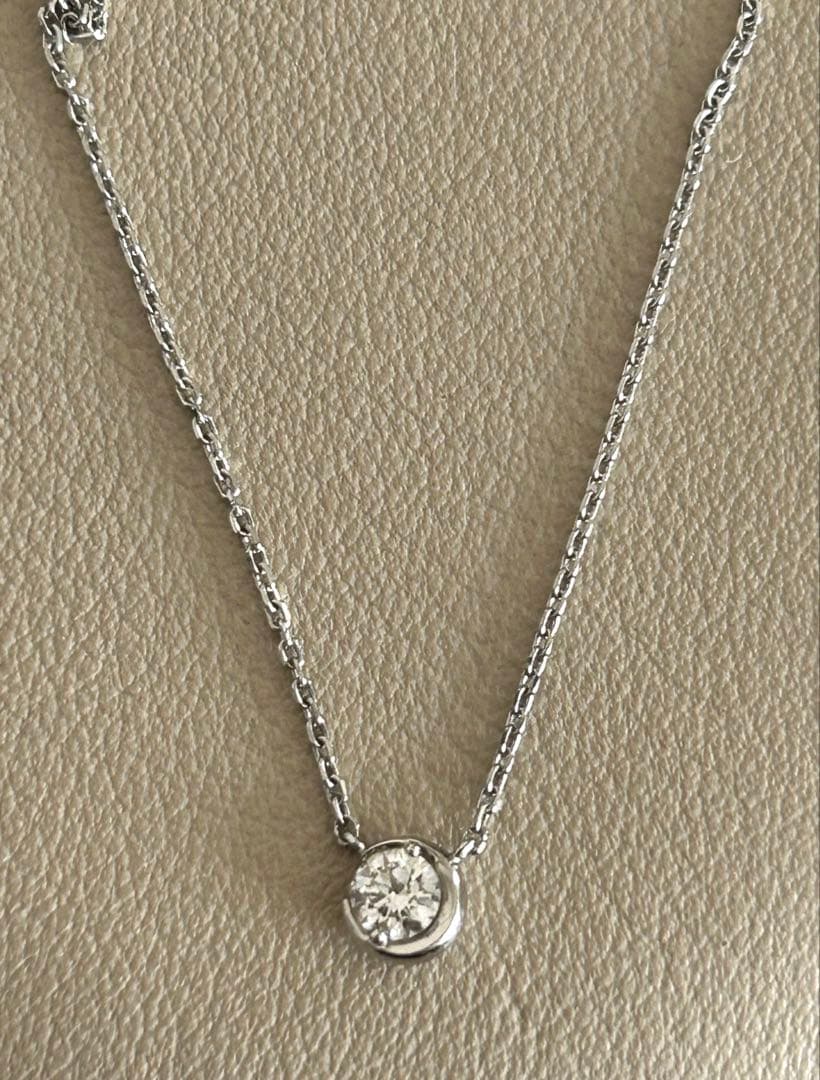 スタージュエリー　ムーンセッティング　ダイヤ0.1ct ネックレス　PT950