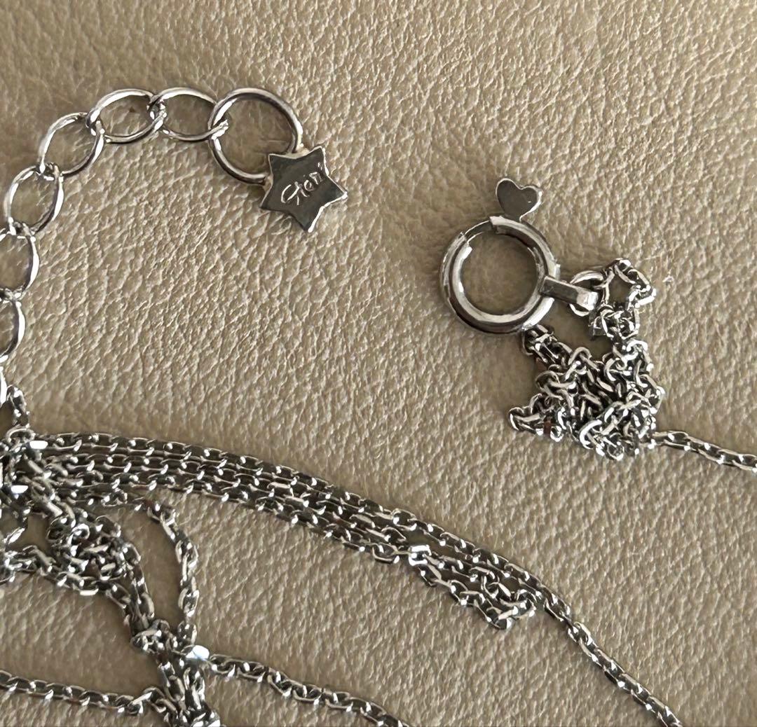 スタージュエリー　ムーンセッティング　ダイヤ0.1ct ネックレス　PT950