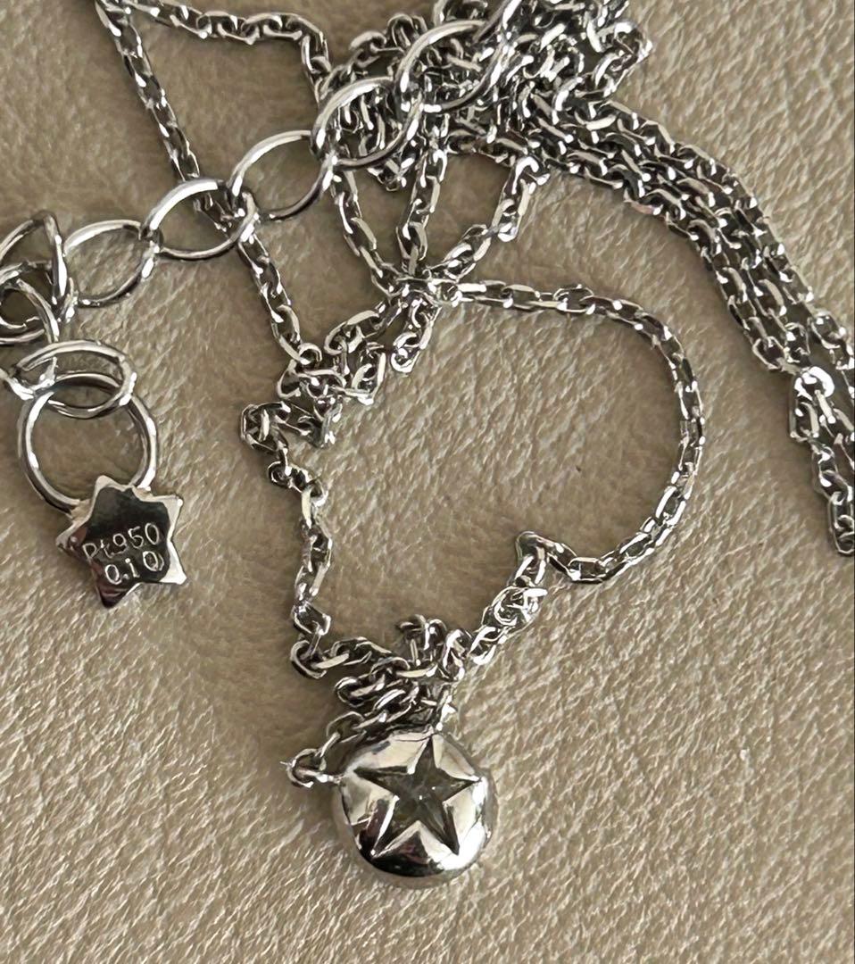 スタージュエリー　ムーンセッティング　ダイヤ0.1ct ネックレス　PT950