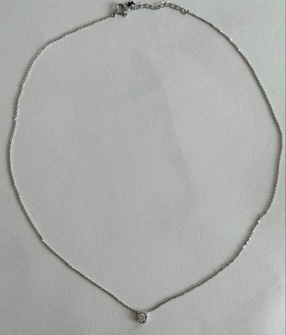 スタージュエリー　ムーンセッティング　ダイヤ0.1ct ネックレス　PT950