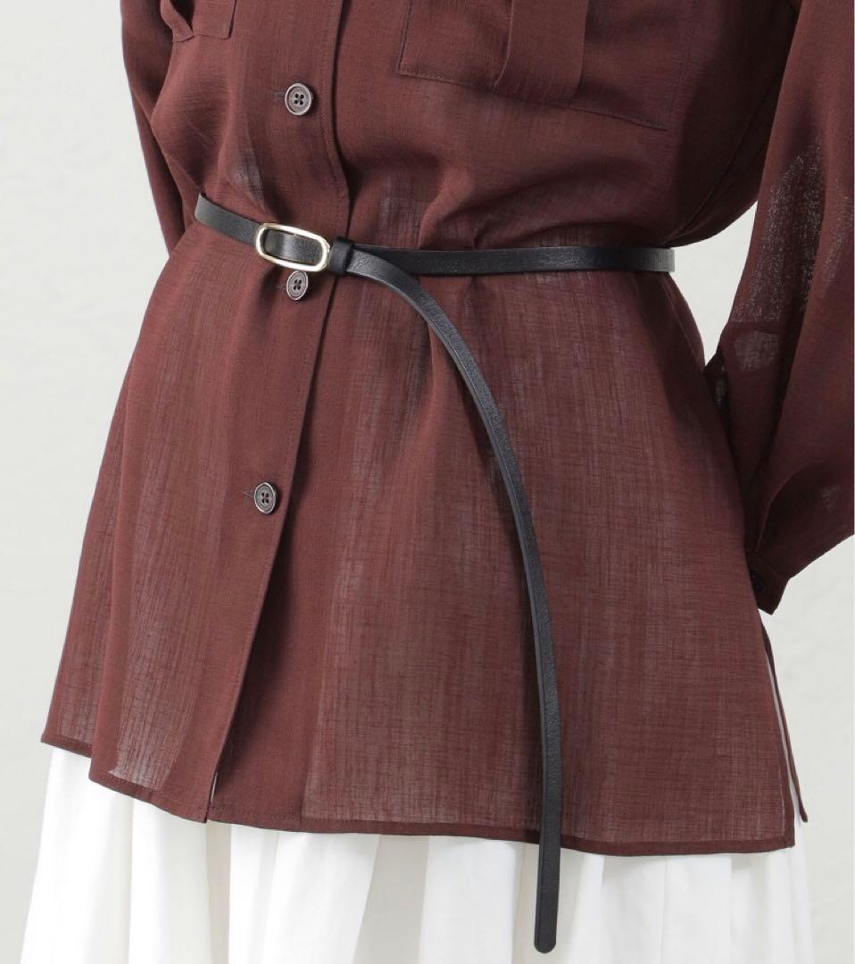 美品MACINTOSH PHILOSOPHY 細ベルト　本革　フリーサイズ　赤茶