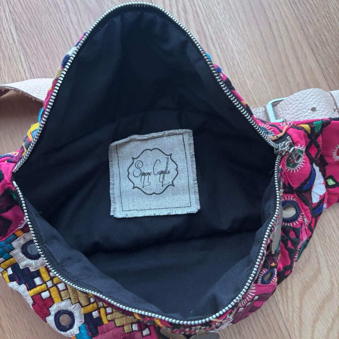 レア 刺繍 シモンカミールSimone Camille ウェストポーチ バッグ