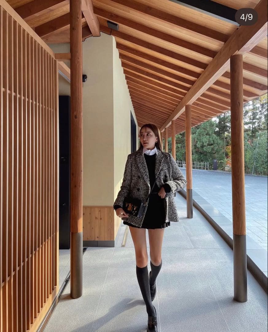 shellerシェリエツイードテーラードジャケット