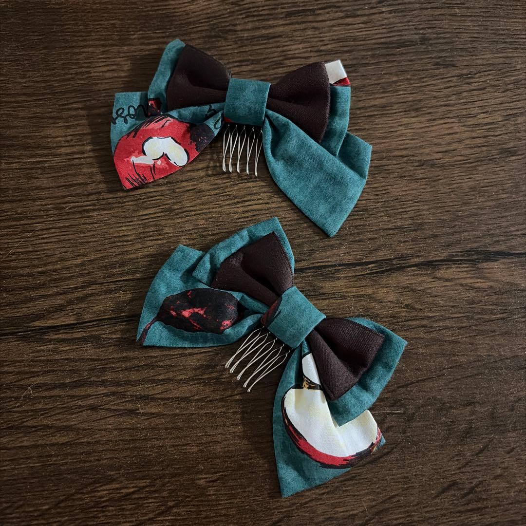 M*y様 morphoseワンピース　りんご柄　髪飾りセット