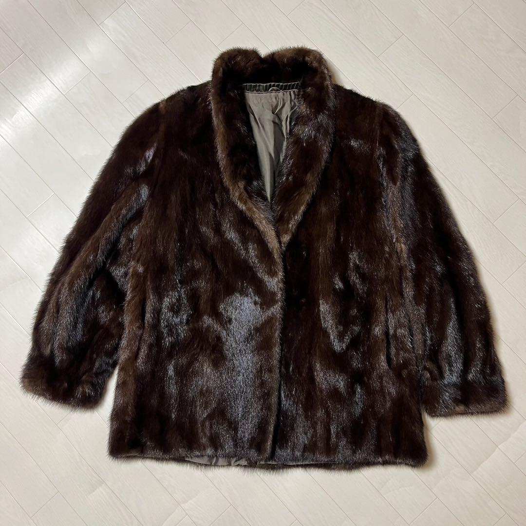 サガミンク 毛皮 ジャケット コート 13 高級 着丈75cm