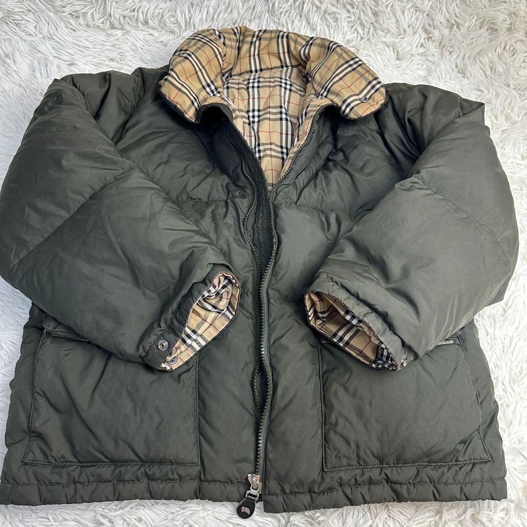 凪 様用美品 バーバリー オリーブグリーン ダウンジャケット ノバチェック柄