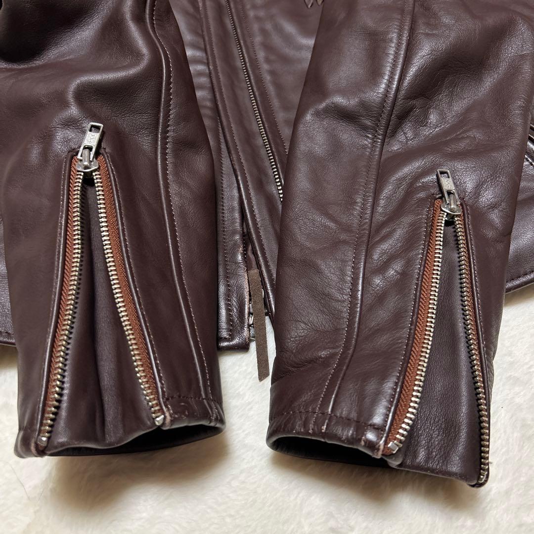 OHPLAN レザーライダースジャケット L 牛革 シングル キルティング中綿