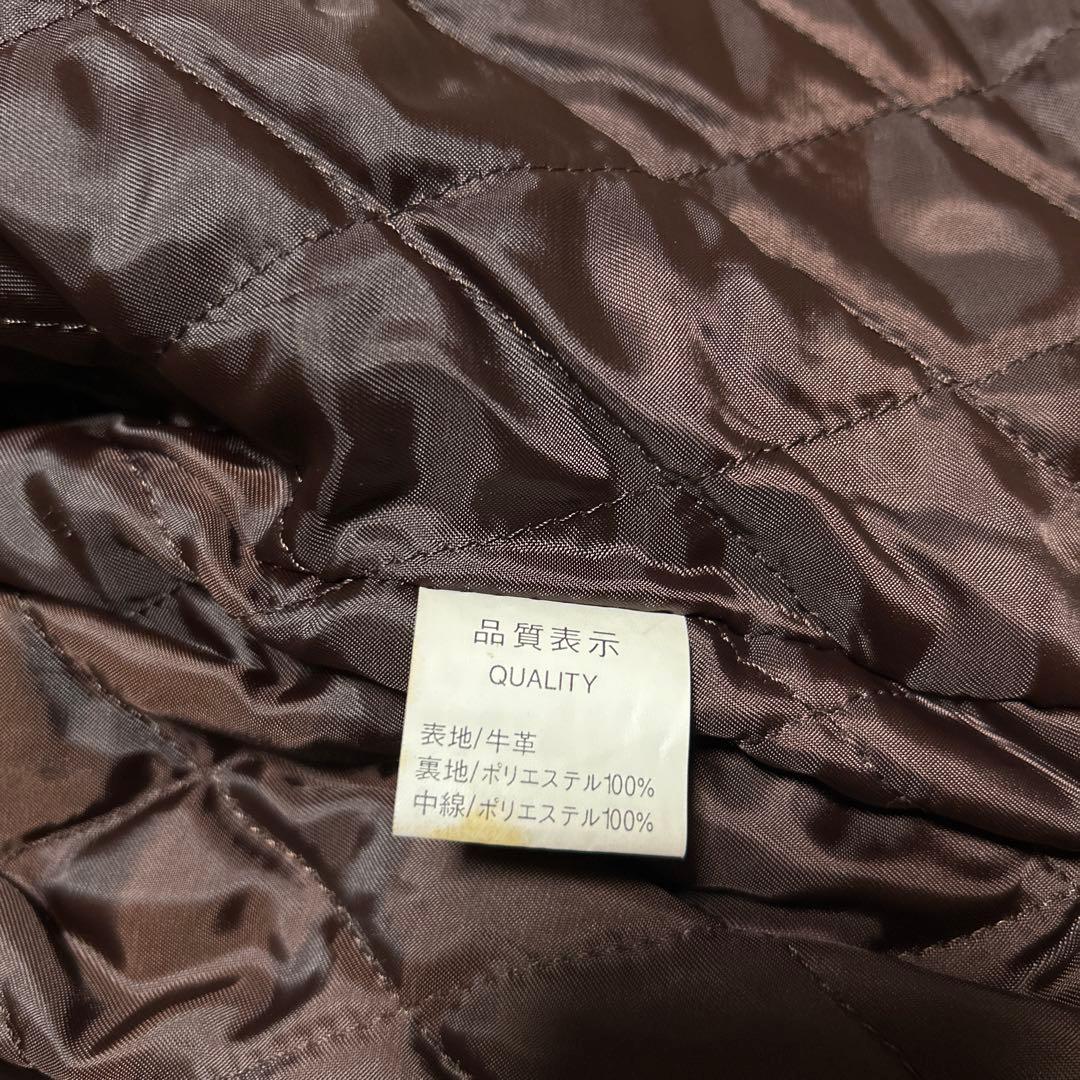 OHPLAN レザーライダースジャケット L 牛革 シングル キルティング中綿