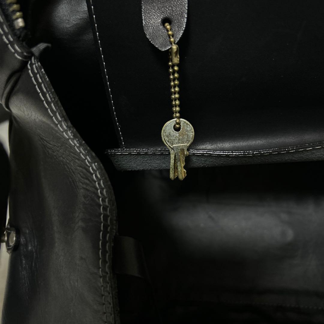 極美品ALAN FLUSSERオールレザーボストンバッグ アランフラッサー黒鍵付