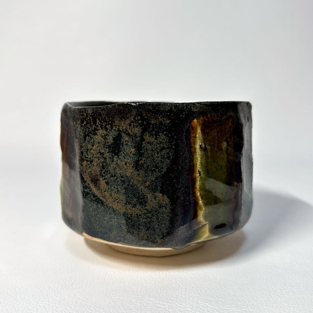 【共箱共布付き】瀧口喜兵爾 鬼織部茶碗 茶盌 窯変 名工 在銘 茶器 茶道具