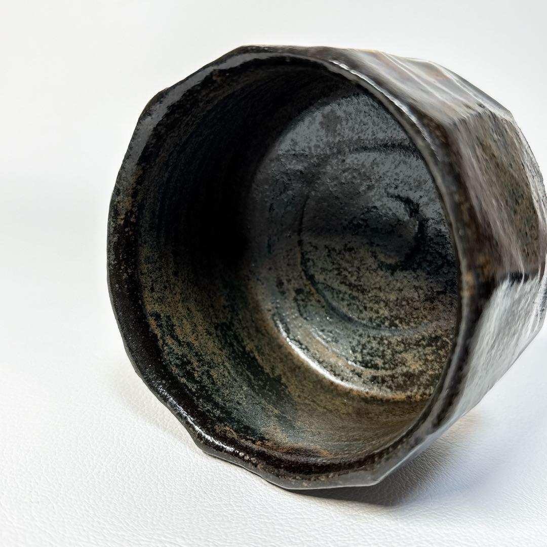 【共箱共布付き】瀧口喜兵爾 鬼織部茶碗 茶盌 窯変 名工 在銘 茶器 茶道具