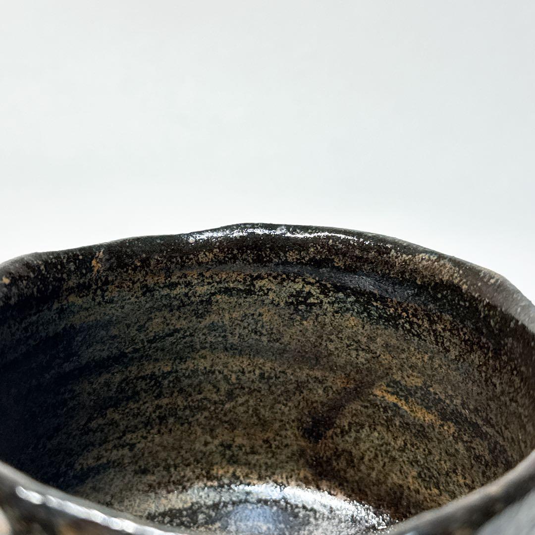 【共箱共布付き】瀧口喜兵爾 鬼織部茶碗 茶盌 窯変 名工 在銘 茶器 茶道具