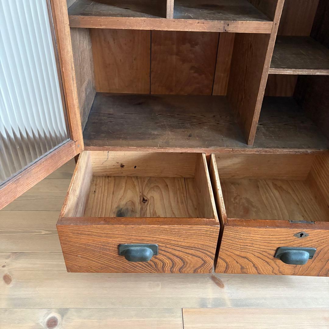 モールガラス 収納棚 飾り棚 キャビネット 古家具