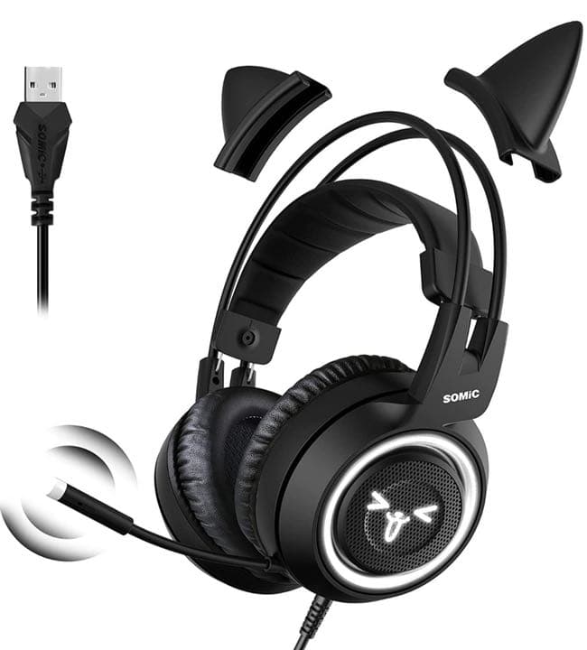 ゲーミングヘッドセット ヘッドセット 可愛いヘッドホン ゲーム用