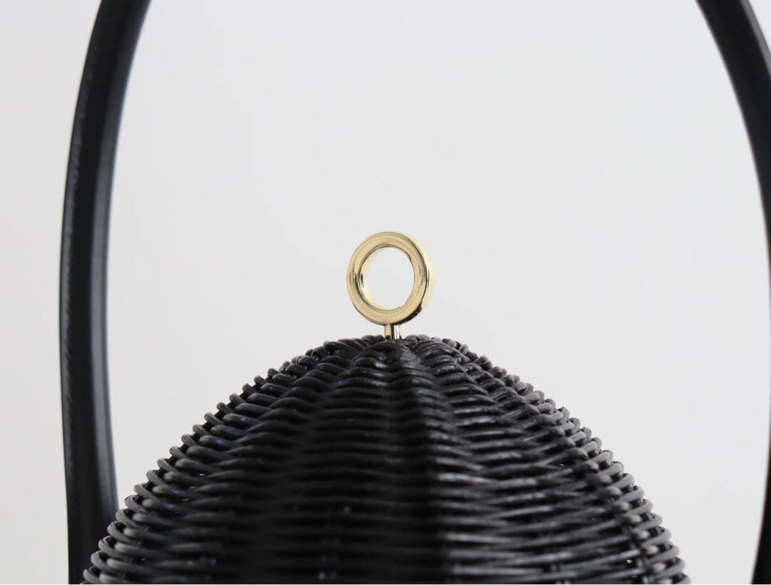 jingle どんぐりラタンバッグ　girlish カゴバック　リボン付き