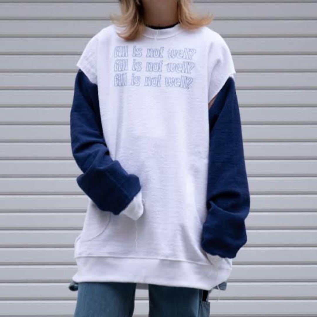 【完売】kotohayokozawa リバーシブルロングスウェット ホワイト