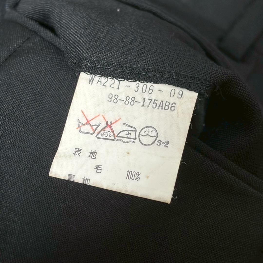 90s Burberry センタープレス ブラック ウールスラックス PM221