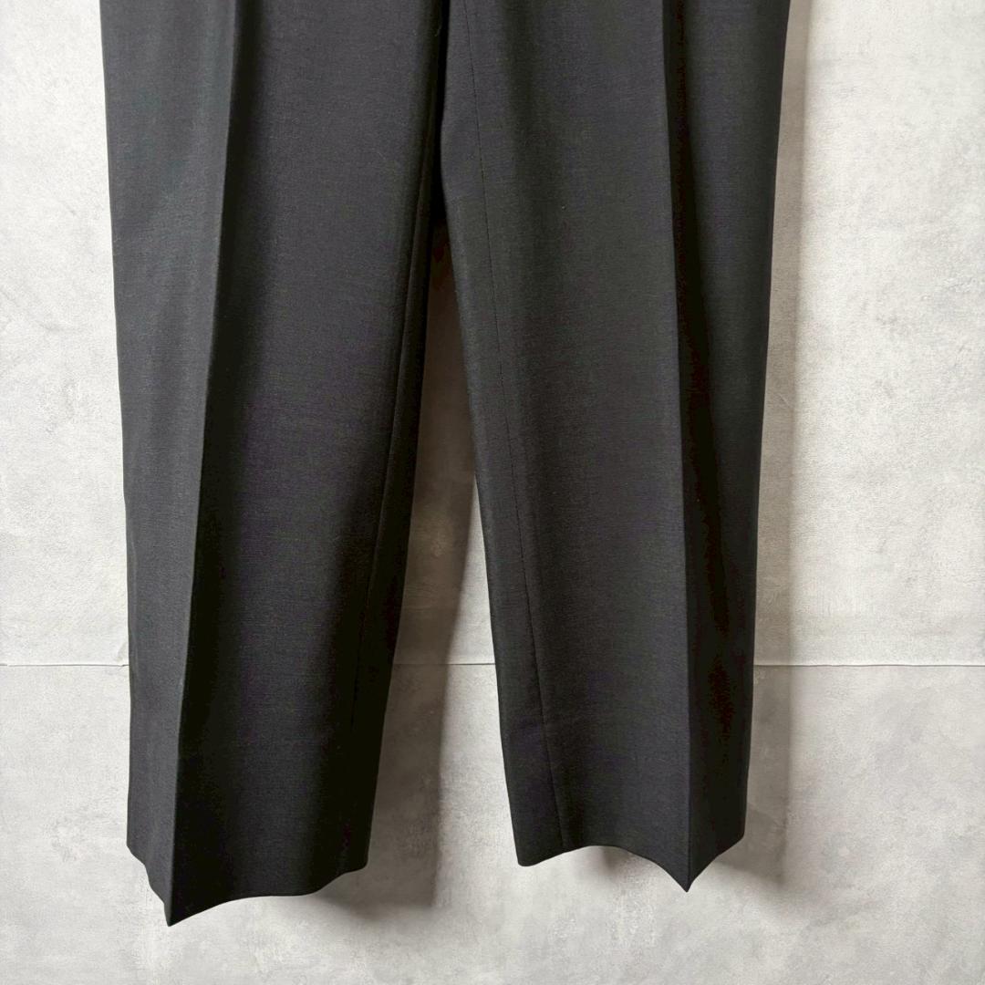 90s Burberry センタープレス ブラック ウールスラックス PM221