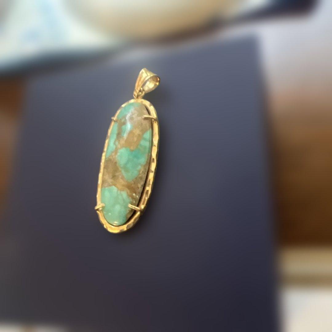 AGAD18金トルコ石ネックレストップ