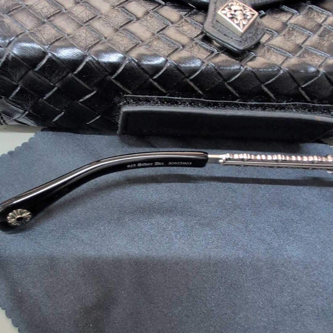 A'rossby 　９２５シルバー　サングラス ブラック　美品２０９２５１１０３