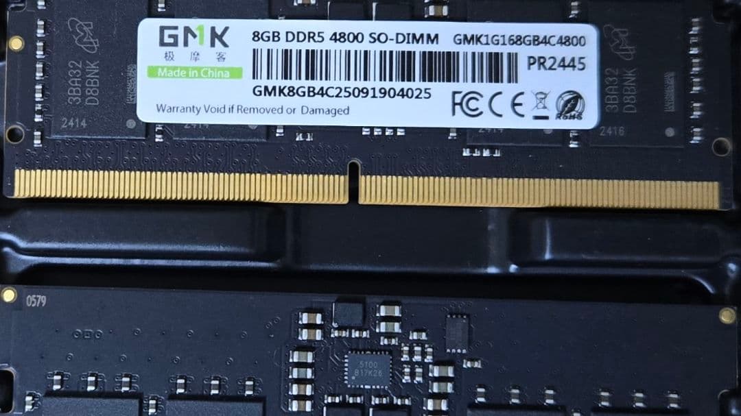 GMK DDR5 16GB（8GB×2）SO-DIMM 4800MHz