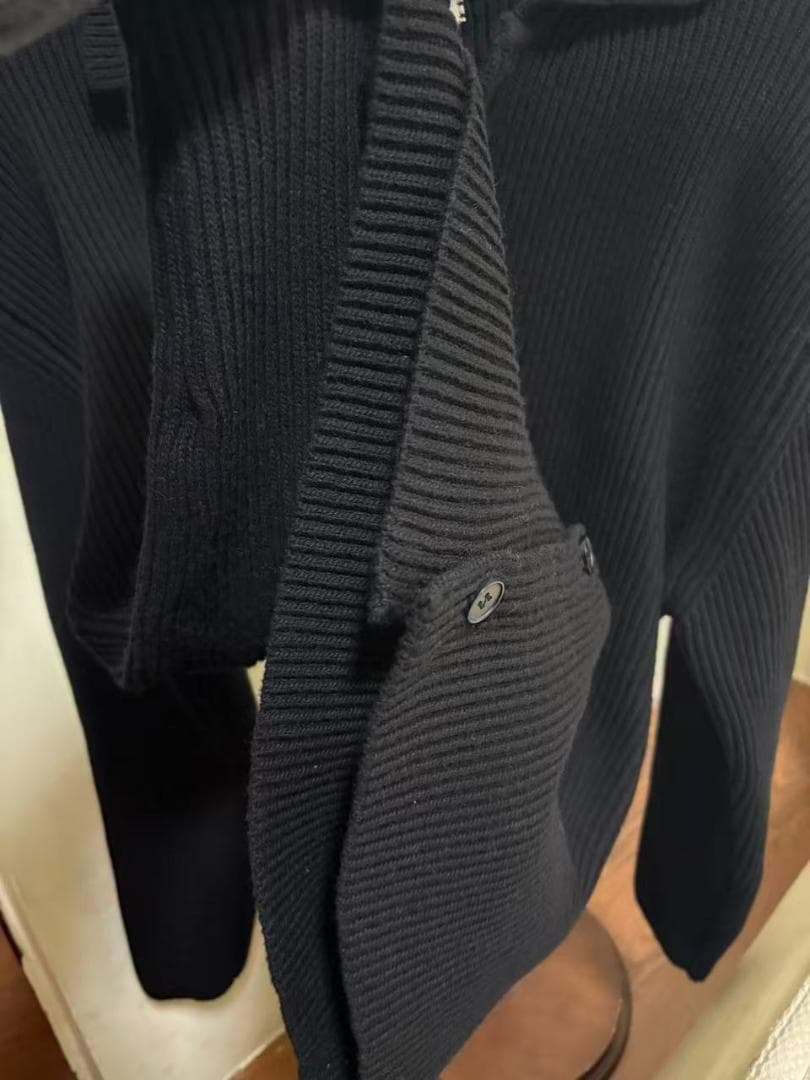 AURALEE ブラックリブ編みカーディガン 5