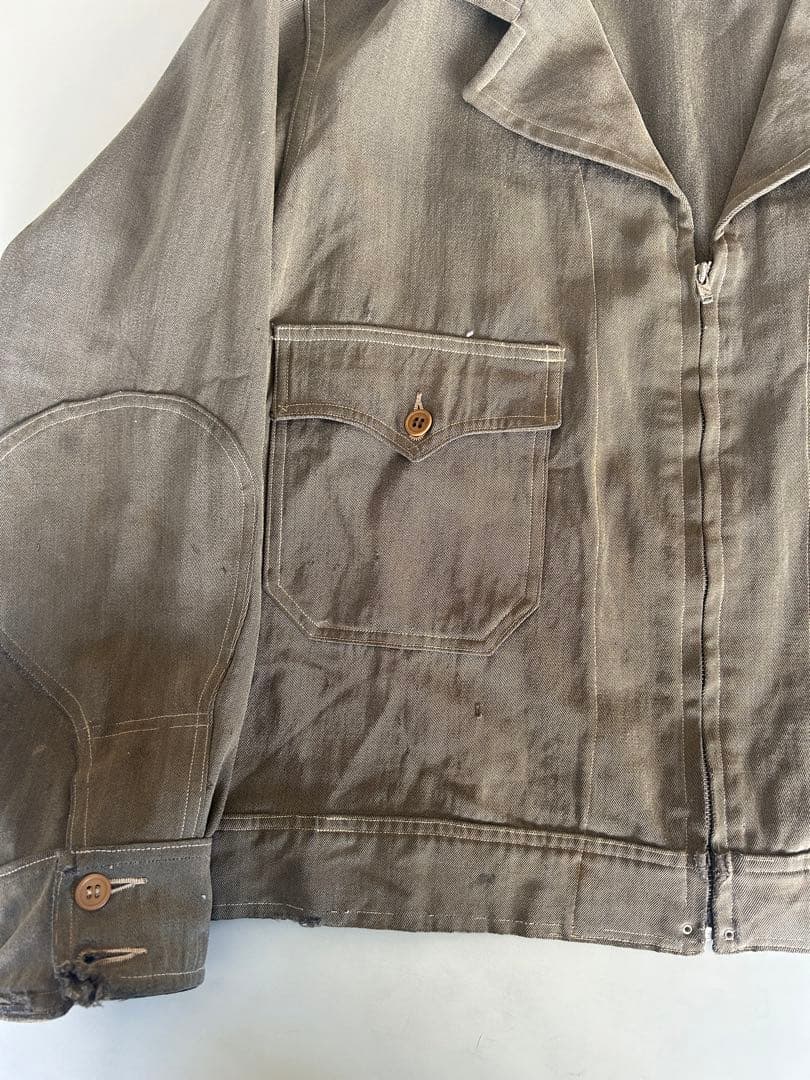 30s〜　ウィップコード　ジャケット　鳩目　グリーン　カーキ