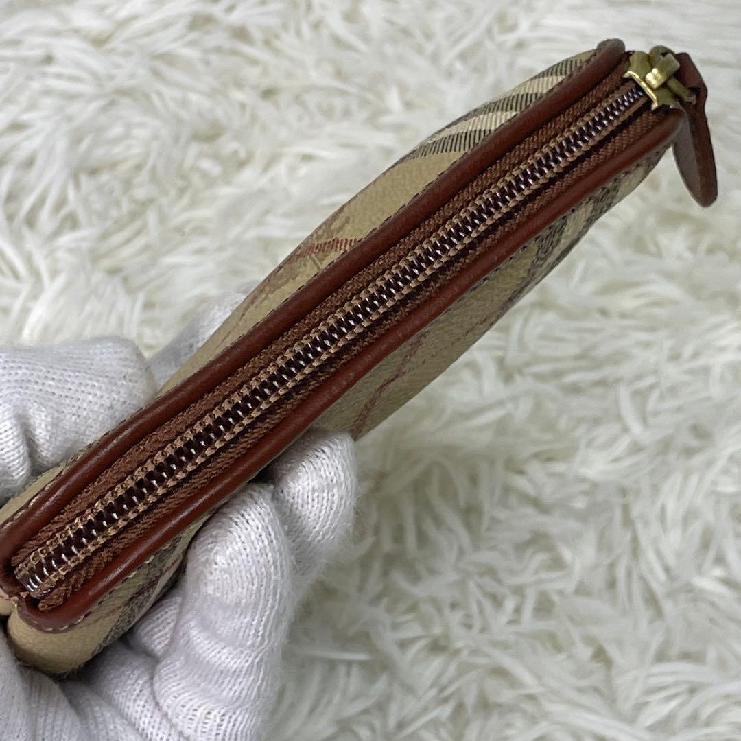 美品 BURBERRY バーバリー ミニポーチ ノバチェック プローサム 騎士