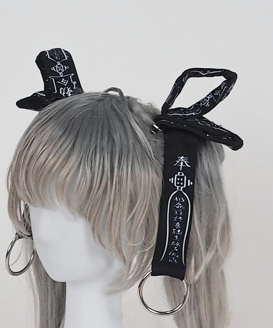 《キョンシーお札リボンクリップ》BLACK