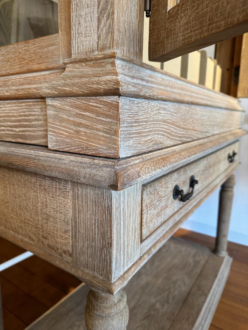 ◆S.◆ガラスキャビネット アンティーク仕上げ ショーケース 食器棚