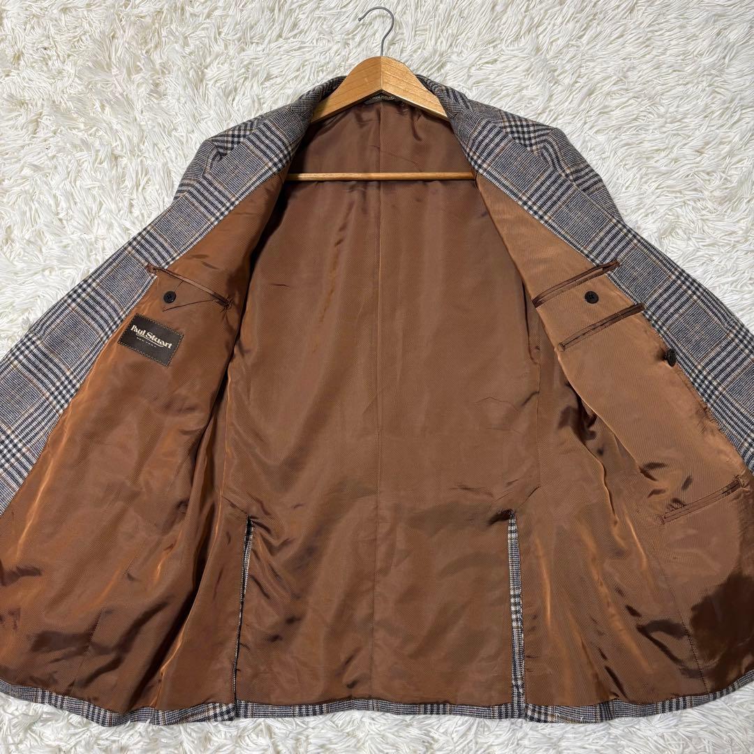 ポールスチュアート チェック柄 ダブルブレスト テーラードジャケット 48 L