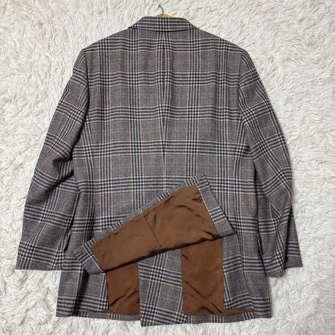 ポールスチュアート チェック柄 ダブルブレスト テーラードジャケット 48 L