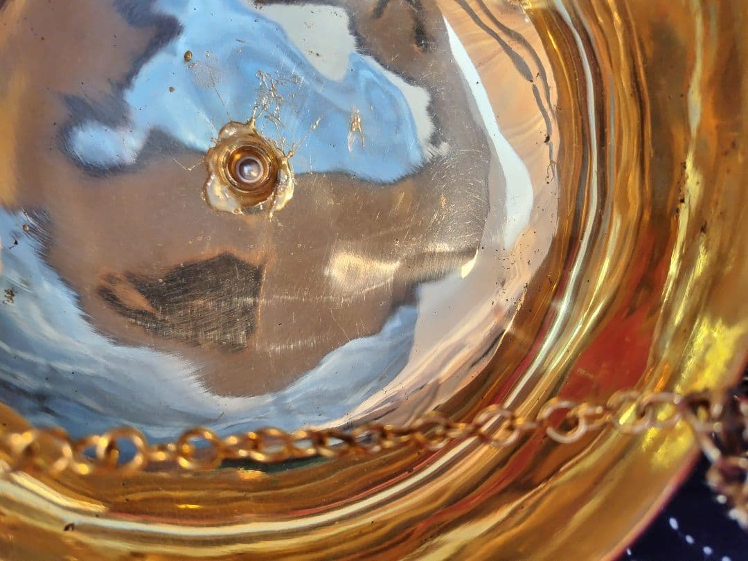 ２３♦シロダーラ ポット 約１．５㍑ ♦ アーユルヴェーダ ＊ 真鍮 高品質