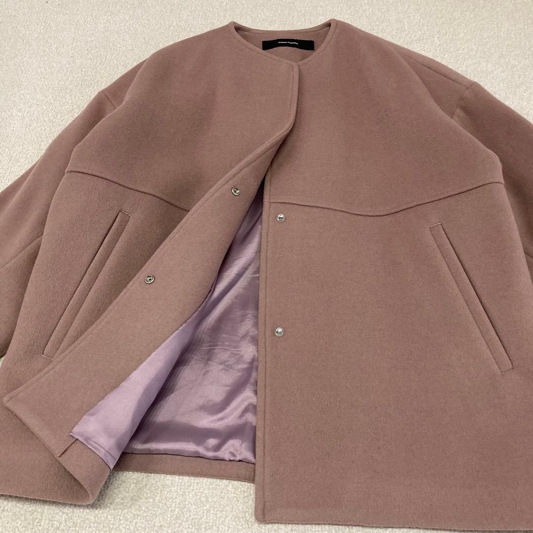 ジャーナルスタンダード スーパー140ビーバーノーカラーショートコート