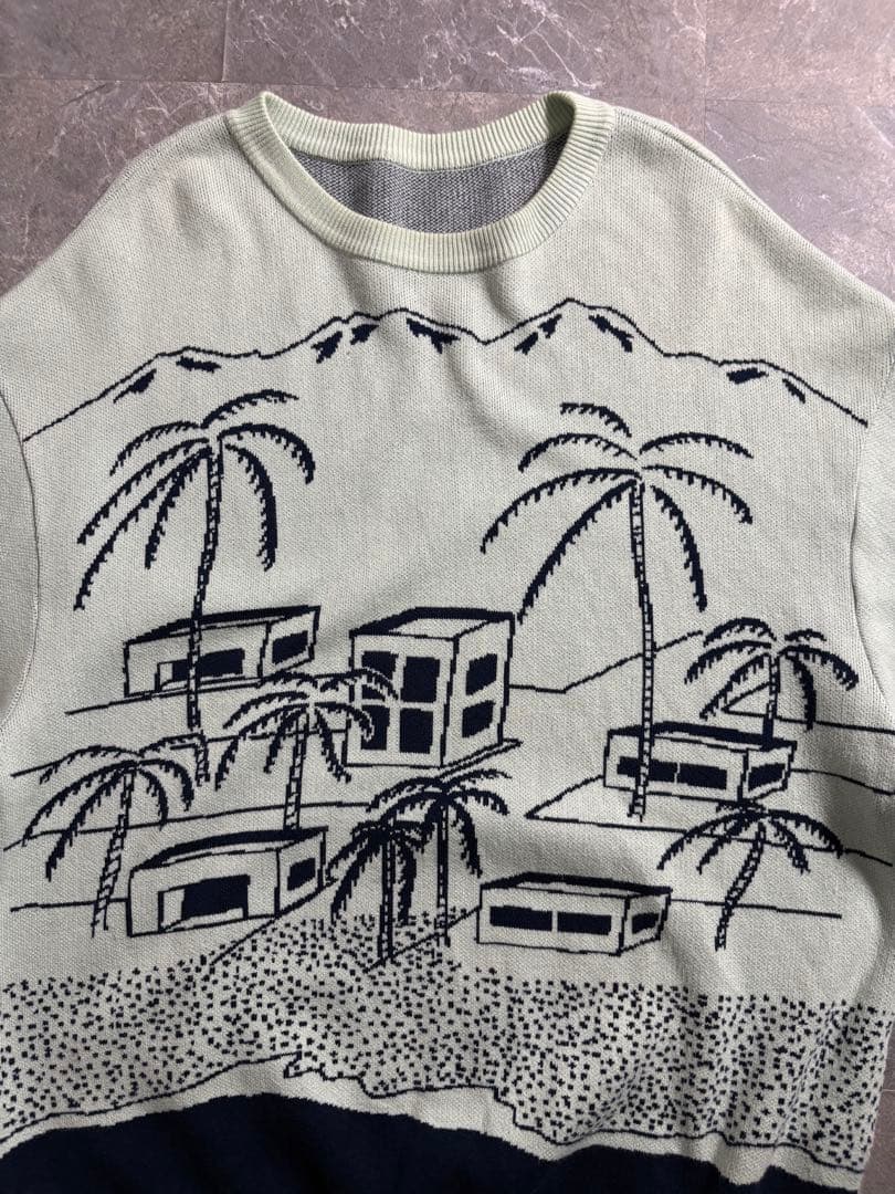 トップス crepuscule cotton knit sweater mint blue