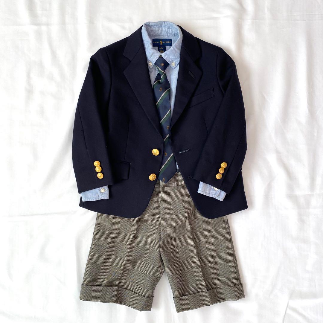 ポロラルフローレン　金ボタン紺ブレ フォーマル スーツ　セットアップ　110cm