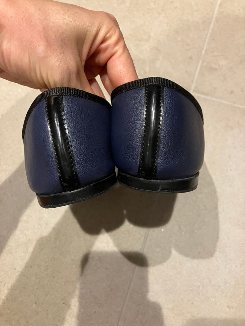 Repetto floraネイビー ブラック フラットシューズ 41