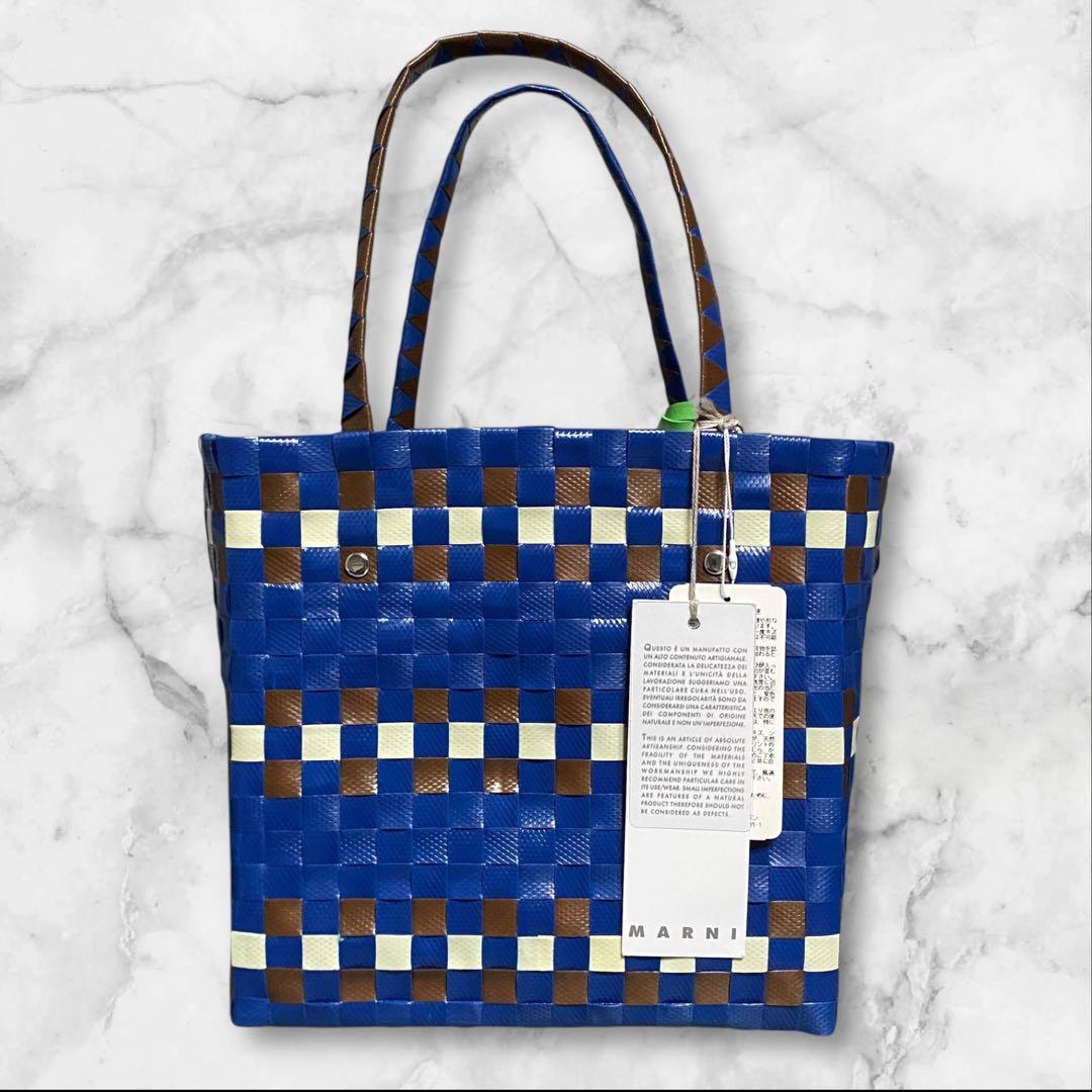 MARNI マルニ マルニマーケット ミニバスケット カバン ブルー